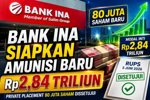BANK INA SIAPKAN AMUNISI BARU Rp2,84 Triliun, Hari ini Private Placement 80 Juta Saham Disetujui!