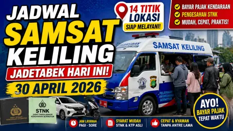 Jadwal Samsat Keliling Jadetabek Hari Ini: 14 Titik Strategis Buka, Warga Bisa Bayar Pajak Tanpa Antre Panjang