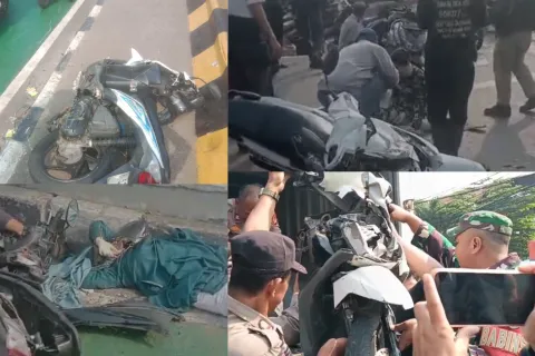 Truk Kontainer Tabrak Kendaraan di Simpang Unisma Bekasi, Satu Pengemudi Ojol Tewas