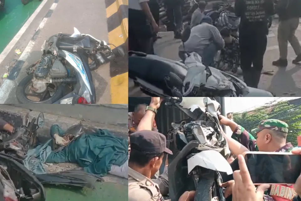 Truk Kontainer Tabrak Kendaraan di Simpang Unisma Bekasi, Satu Pengemudi Ojol Tewas
