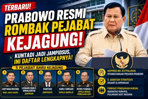 Prabowo Baru Resmi Rombak Pejabat Pejabat Kejagung Hari Ini! Ini Daftar Lengkapnya