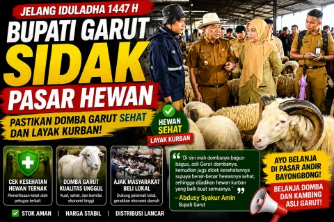 Bupati Garut Sidak Pasar Hewan Jelang Iduladha 1447 H, Pastikan Domba Garut Sehat dan Layak Kurban