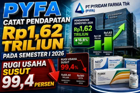 Terbaru PYFA Catat Pendapatan Rp1,62 Triliun pada Semester I 2026, Rugi Usaha Susut 99,4 Persen