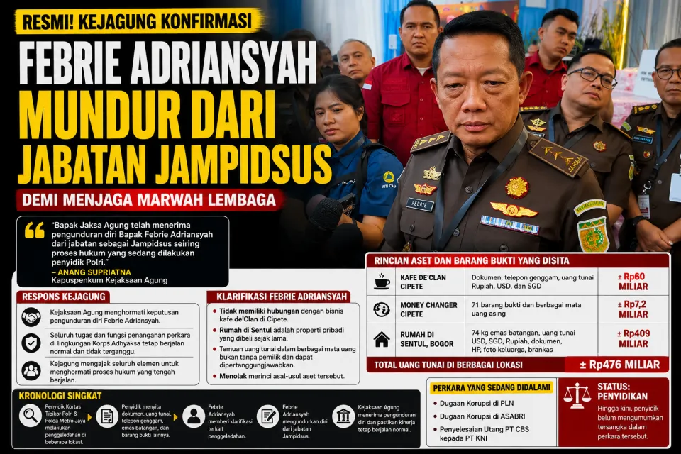 Resmi! Kejagung Terima Pengunduran Diri Febrie Adriansyah dari Jabatan Jampidsus, Demi Menjaga Marwah Lembaga