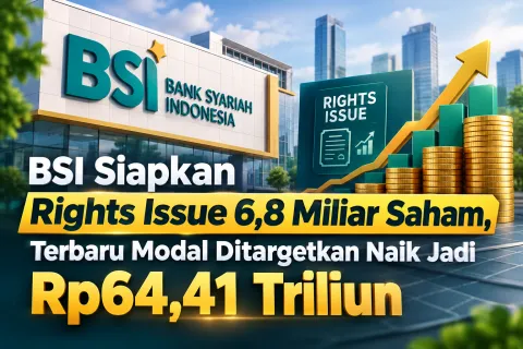 BSI Siapkan Rights Issue 6,8 Miliar Saham,Terbaru Modal Ditargetkan Naik Jadi Rp64,41 Triliun 